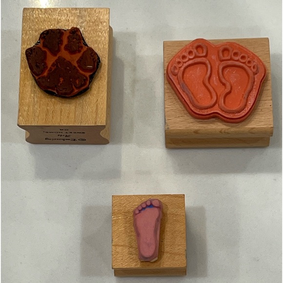 RUBBER STAMPS LOT OF 3: ‘Foot/Paw’ Bundle by Impressive Stamps & Embossing Arts - Picture 3 of 6